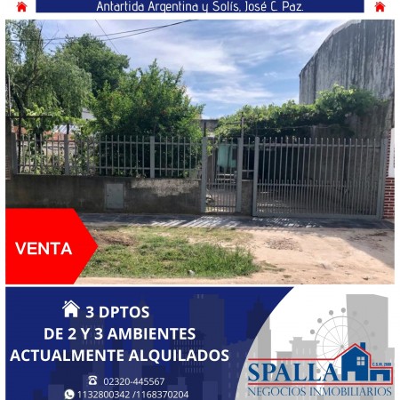 3 DEPARTAMENTOS EN VENTA - DOS DE 2 AMBIENTES - UNO DE 3 AMBIENTES - Jose C. Paz