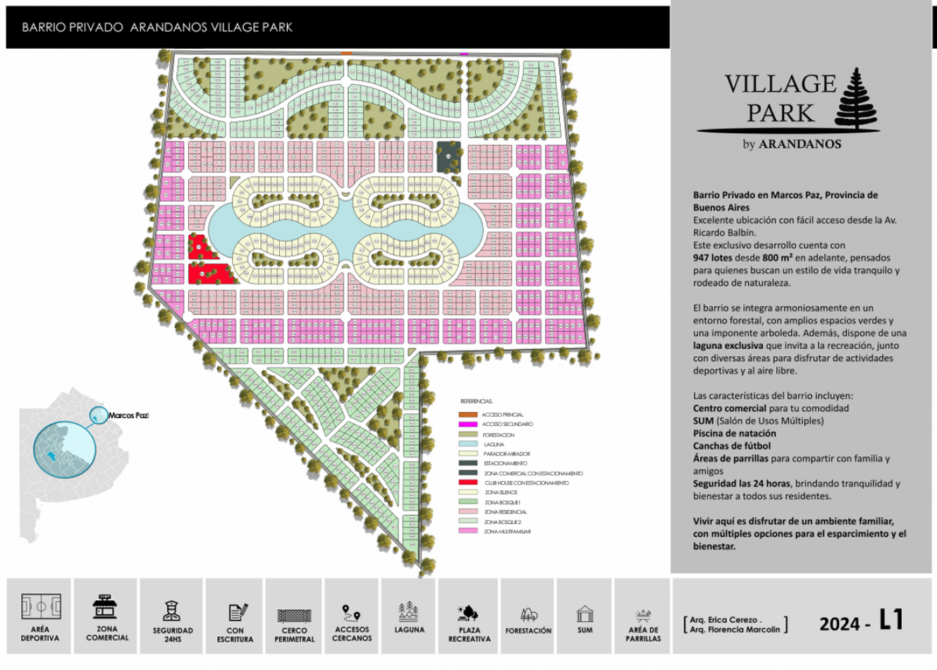 Lotes en Barrio Cerrado Village Park - Marcos Paz