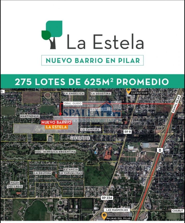 VENTA LOTE BARRIO LA ESTELA - PILAR -  PERMUTA