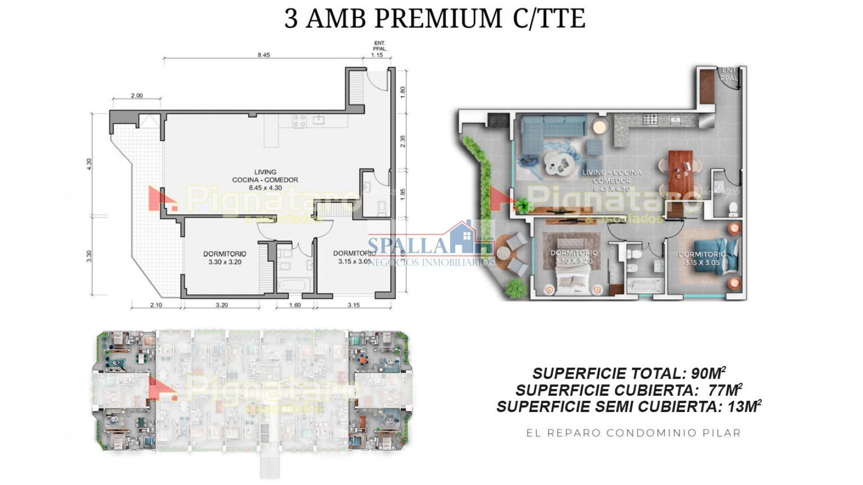 VENTA DEPARTAMENTO 3 AMBIENTES PREMIUM CONDOMINIO EL REPARO PILAR